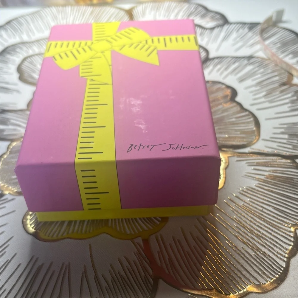 Betsey Johnson Pink Box with Yellow Ribbon